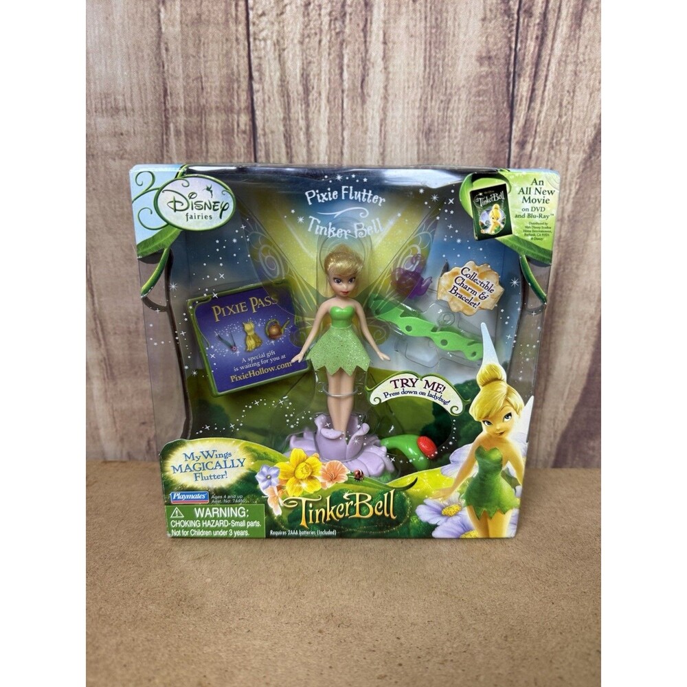 Disney Fairies Vintage Tinkerbell Figure-My Wings Magically Flutter 2008 New